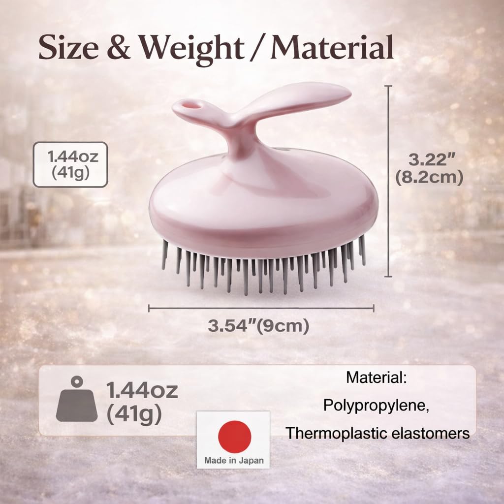 Scalp Scrubber [Made in Japan] Unique Layout Shampoo Brush for